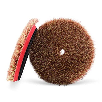 Wool Polishing Pads (2Pcs 6Inch Ultra Coarse Long Hair Wool / 6 Inch (150mm))