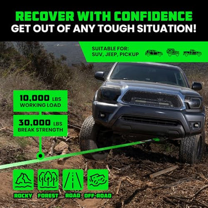 Recovery Tow Strap (Green / 3in x 20ft)