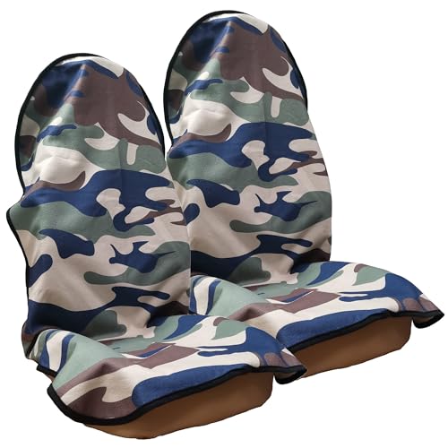 Car Seat Cover Protector Front Seats (2Pcs Front Seat Towel / Camouflage)