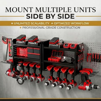 Power Tool Organizer Wall Mount (6 Drill Holder / Black)