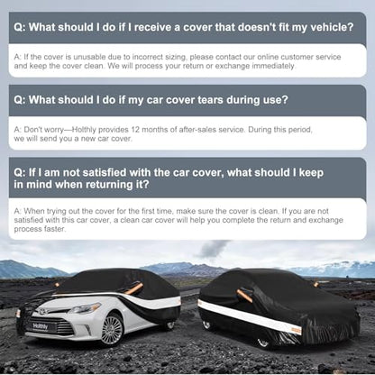 10 Layers Sedan Car Cover Custom Fit for Toyota Avalon (Black Gray / Custom Fit for Toyota Avalon)