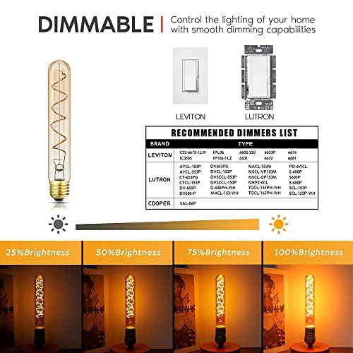 Dimmable T10 LED Bulbs (7.3in(185mm))