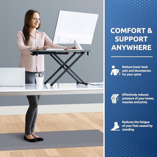 0.8" Thick Kitchen Mat Cushioned Anti Fatigue Rug Comfort Floor Mats (Grey / 60"L x 17.3"W x 0.8"Th)