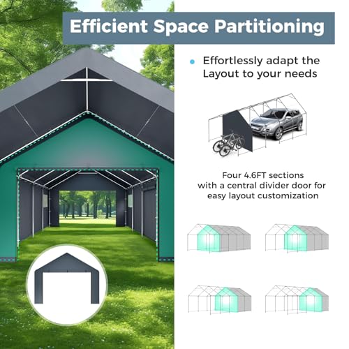 13x24 ft Carport Storage Shelter Shed Outdoor Portable Garage (13x24 Ft)