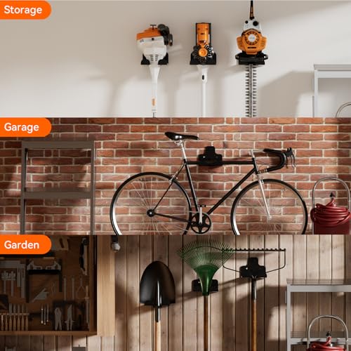 Garage Organizer Trimmer Rack Wall Mount (Black 2 Packs)
