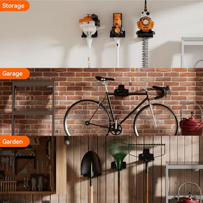Garage Organizer Trimmer Rack Wall Mount (Black 2 Packs)