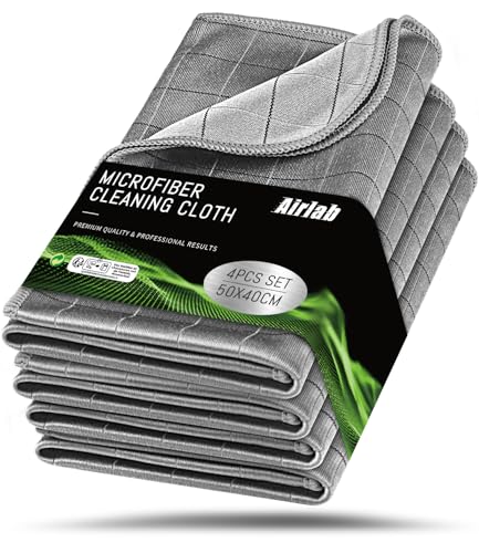 Carbon Microfiber Towels for Car Glass Window Polishing (Grey)