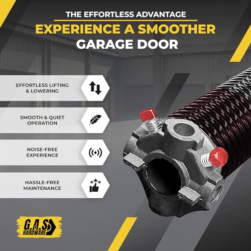 Garage Door Torsion Spring 234x1.75x35 Includes 1” Steel Bearing (234x1.75x35 / Black Cone (Right Side))