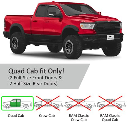 in Channel Extra Durable Rain Guards for Dodge Ram 1500 2019 (For Ram 19-26)