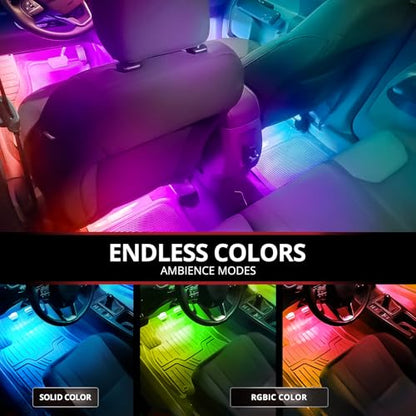Aura DreamColor RGBIC Interior Car Lights with App & Remote (4 PCS Single Row)