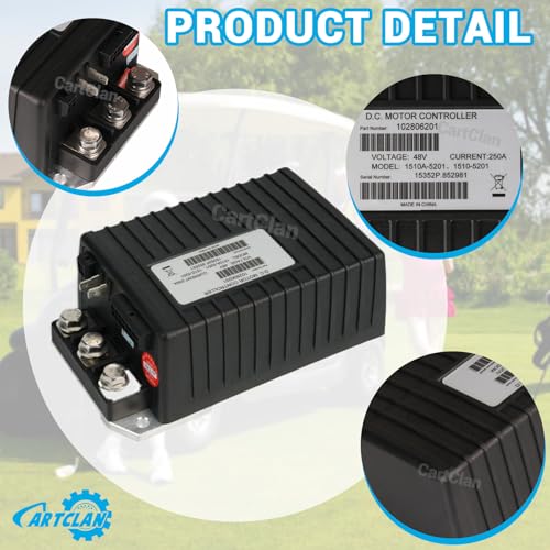 1510A-5201/1510A-5251 Golf Cart DC Motor Controller Suitable for 2000-2008 Club Car DS/Precedent Golf Cart, Black 48V 250A DC Controller Replace OEM# 1510A-5201/1510A-5251 (black)
