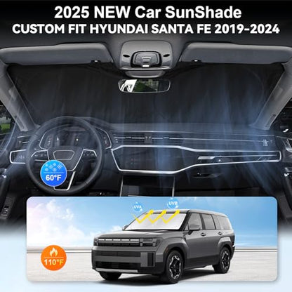 Windshield Sun Shade for Hyundai Santa Fe 2019 (for 2026-2019 Hyundai Santa Fe)