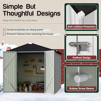 6x4 FT Outdoor Storage Shed (White / 6x4 FT)