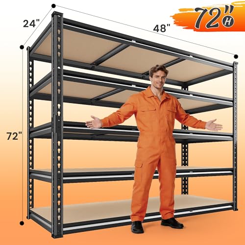 3080LBS Garage Shelving for Warehouse (48" W x 72" H x 24" D)