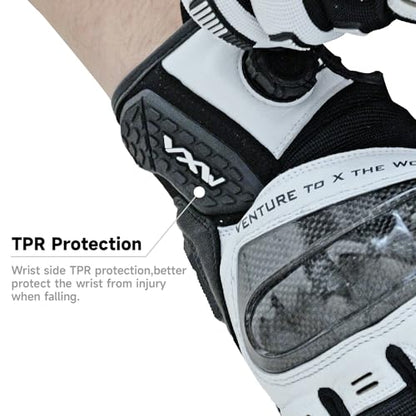 High Protection Motorcycle Gloves for Men (Large / White)