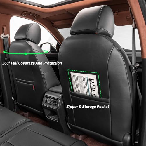 CRV Car Seat Covers Custom Fit for Honda 2012 (Leatherette(Black) / 2012-2014 CRV EX,EX-L,LX)
