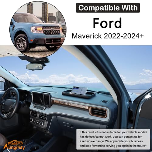 Car Center Console Dash Organizer Compatible with Ford Maverick 2024 2023 2022 Pickup Truck Dashboard Table Tray Storage Box Dash Phone Holder Container Box Anti (Fit Ford Maverick)