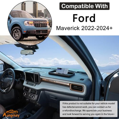 Car Center Console Dash Organizer Compatible with Ford Maverick 2024 2023 2022 Pickup Truck Dashboard Table Tray Storage Box Dash Phone Holder Container Box Anti (Fit Ford Maverick)