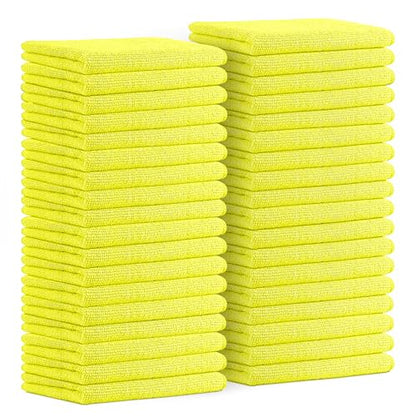 Microfiber Cleaning Cloths (Pack of 36 - 16x16 Inches / Yellow)