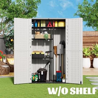 Outdoor Storage Cabinet Waterproof (White-66Cu.ft)
