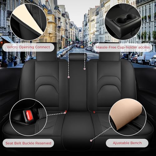 Car Seat Covers Full Set (Black Blue / 5 Pcs Full Set)