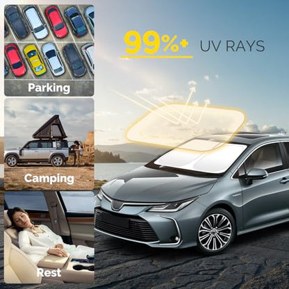 Windshield Sun Shade Compatible with 2020 (For 2020-2026 Toyota Corolla)