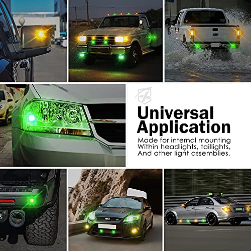 Amber Green LED Hideaway Strobe Lights Kit (Amber Green / 8 pcs)