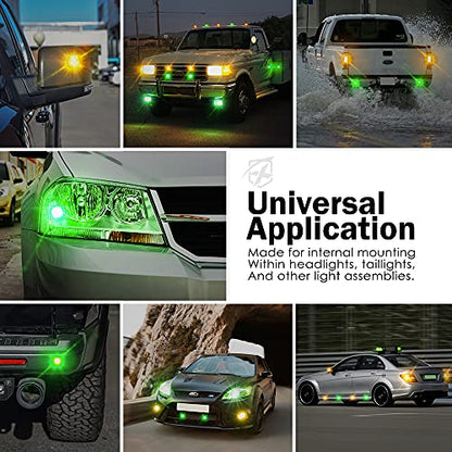 Amber Green LED Hideaway Strobe Lights Kit (Amber Green / 4 pcs)