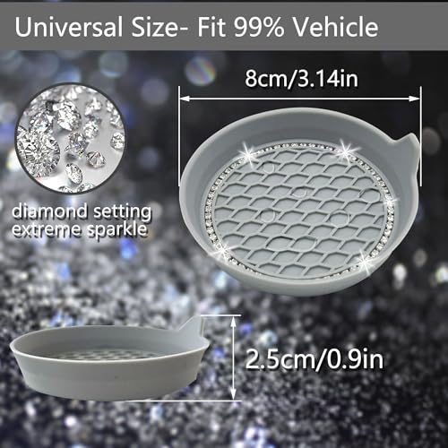4pcs Bling Car Cup Holder Coaster (New Grey / 4pcs)