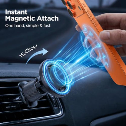 Car Phone Holder for Magsafe [Strong Magnets] Magnetic Phone Holders for Your Car (Carbon Fiber Black)