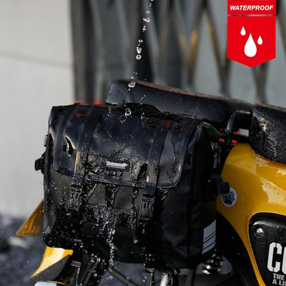 Motorcycle Saddlebag 15L Waterproof Luggage Bag Quick Release Motorcycle Side Bag Fits Most Adventure and Sports Bike Motor Racks (Black 15L / Black 15L)