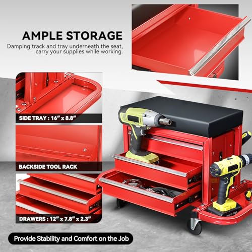 Mechanic Rolling Seat (Red)