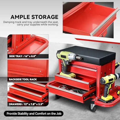 Mechanic Rolling Seat (Red)