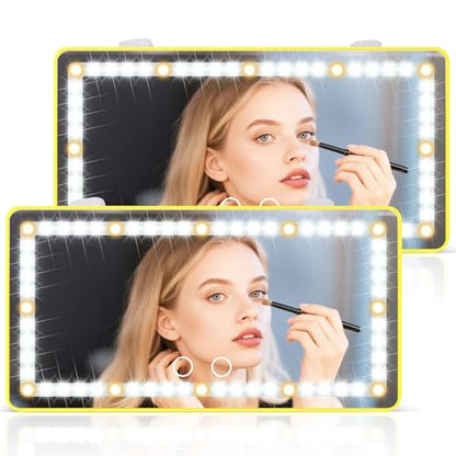 2PCS Car Sun Visor Vanity Mirror (Yellow / 2PCS)