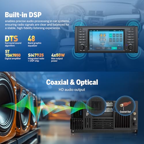 Head Unit 6+64GB Car Stereo for BMW 5 Series E39 1995 (E39 6+64GB)