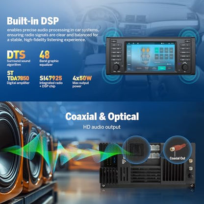 Head Unit 6+64GB Car Stereo for BMW 5 Series E39 1995 (E39 6+64GB)