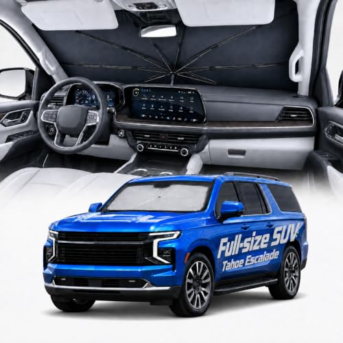 2026 Upgraded] Weektic Windshield Sun Shade Umbrella for Tahoe (For Tahoe Yukon Suburban/Escalade)