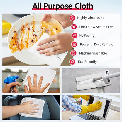White Microfiber Cleaning Cloth (8pk / White)