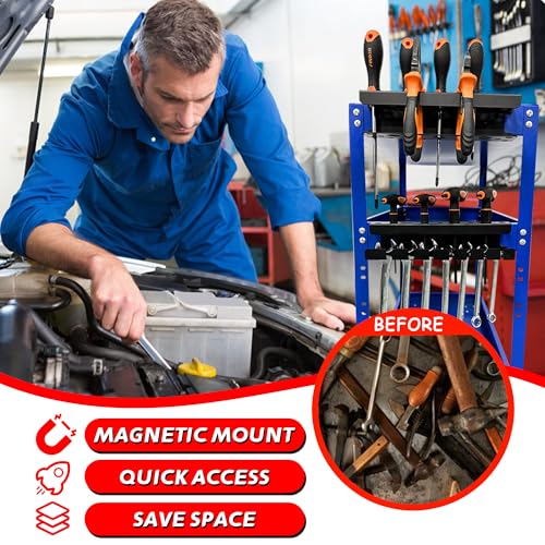 Magnetic Screwdriver Holder (Black Magnetic Screwdriver Wrench Organizer)