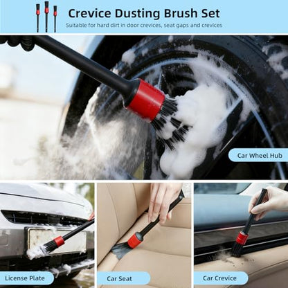 9Pcs Car Cleaning Kit for Dashes Air Vents Keyboards Electronics (9 Piece set)