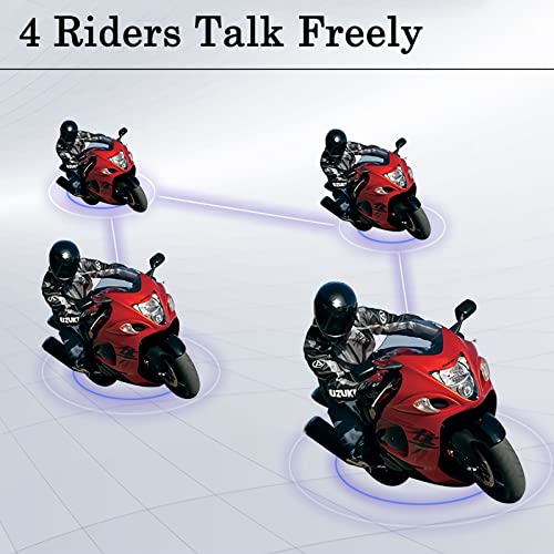 V4 Plus Motorcycle Bluetooth Helmet Intercom Headset (V4Plus 4Pack)