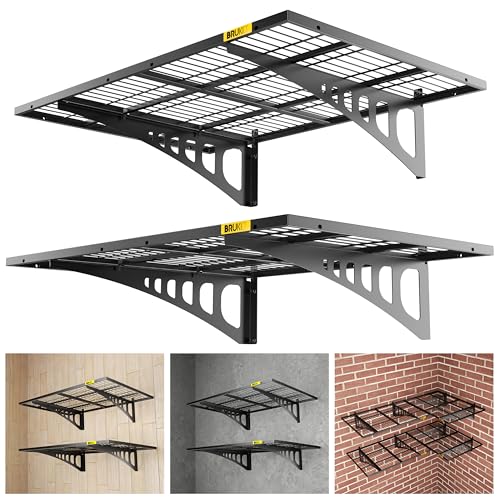 2x3ft Adjustable Rail Wall Garage Storage Shelf (2x3ft-2pack)