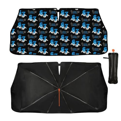 Funny Six Seven Car Windshield Sunshade Umbrella Foldable (57X31 Inch / styled45f-3)