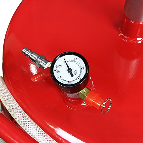 20 Gallon Portable Waste Oil Drain Tank Air Operated Drainage Adjustable Funnel Height with Wheel (20 Gallon)