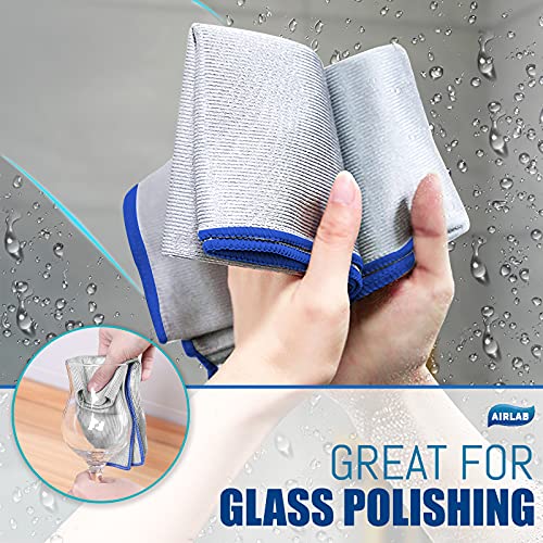 Glass Polishing Streak Free Miracle Cleaning Cloth (Sliver-orange Blue)