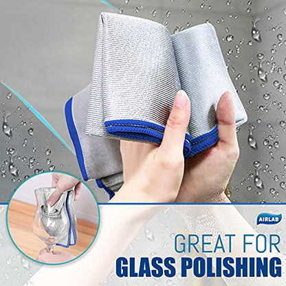 Glass Polishing Streak Free Miracle Cleaning Cloth (Sliver-orange Blue)