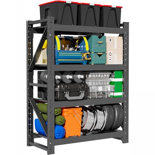 4 Tier Storage Shelves (Black / 60"W*24"D*79"H)