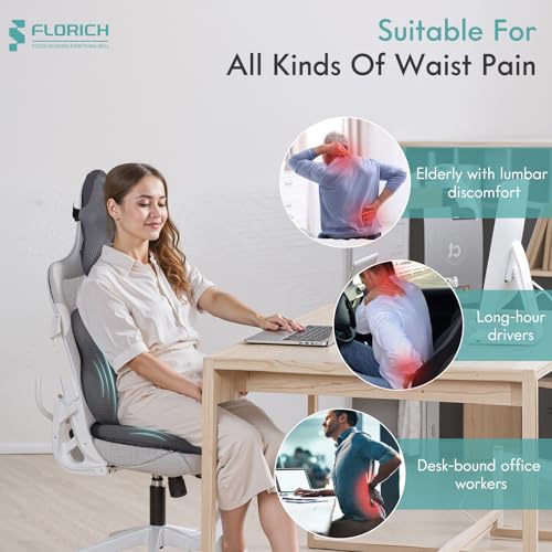 Car Seat Cushion and Lumbar Support Pillow for Office Chair Car (Deepgray / 3 Pieces)