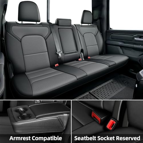Custom Fit Seat Covers for Dodge RAM 1500 2019 (Black+Gray / Ram 2019-2026 1500 Full Set)