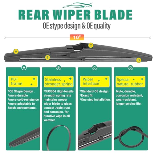 Windshield Wiper Blades Replacement for Chevy Spark 2016 (24" 14"+10")